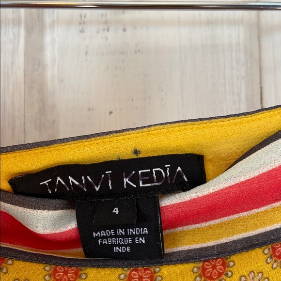 Anthropologie Yellow Floral Skirt - Picture 5 of 8